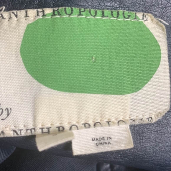 ANTHROPOLOGIE VEGAN LEATHER BLUE MOTO JACKET SIZE SMALL - Picture 8 of 11